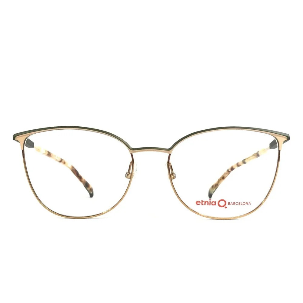 Etnia Barcelona Eyeglasses Frame AYA GRBE Green Beige Cat Eye Full Rim 54-17-140